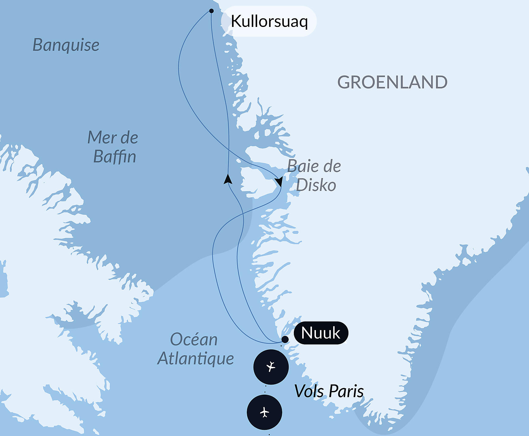 Carte itinéraire — Rencontre avec les derniers gardiens du Pôle